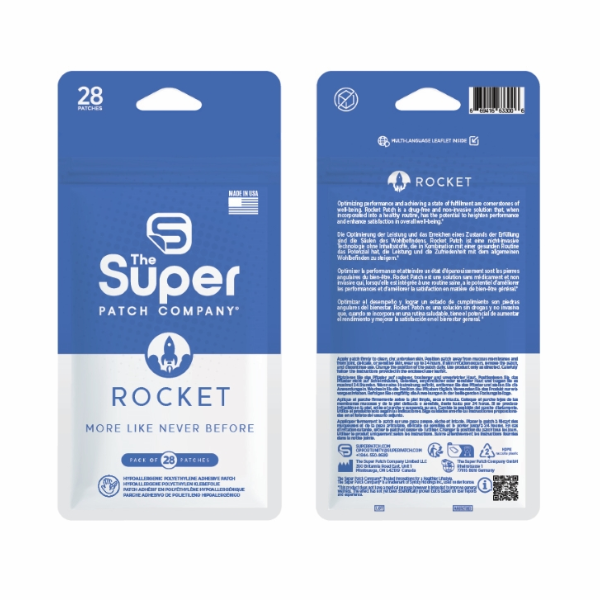 Rocket Super Patch - Paquete de 28 Parches En El Súper Parche – The Super Patch, sabemos que optimizar tu rendimiento y alcanzar un estado de satisfacción plena son esenciales para tu bienestar. Por eso te presentamos el Rocket Super Patch, una innovadora solución libre de drogas y no invasiva que se integra perfectamente en tu rutina diaria. Este parche ha sido diseñado para potenciar tu rendimiento y mejorar tu satisfacción general, ayudándote a alcanzar un mayor bienestar de manera natural y segura. El paquete de 28 parches ofrece una forma práctica y efectiva de incorporar esta tecnología en tu vida diaria. Cada parche está fabricado con polietileno hipoalergénico, asegurando que sea amable con tu piel mientras aprovechas sus beneficios. Confiamos tanto en la eficacia de nuestros súper parches que ofrecemos una garantía de devolución de dinero de 30 días. Si por alguna razón no estás satisfecho con tu compra, puedes solicitar un reembolso completo del precio de compra original. Ten en cuenta que los gastos de envío no son reembolsables, y es importante seguir las instrucciones de nuestro equipo de devoluciones para garantizar un proceso de devolución sin inconvenientes. Precauciones: No se recomienda el uso de Rocket Super Patch en áreas de piel delicadas o sensibles. Si experimentas alguna irritación, retira el parche y suspende su uso de inmediato. Explora cómo el Rocket Super Patch puede ser un aliado en tu camino hacia un mejor rendimiento y bienestar general. ¡Empieza hoy tu transformación con El Súper Parche – The Super Patch!